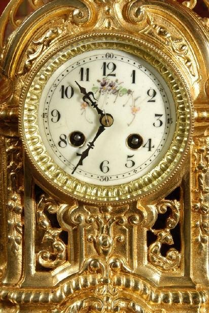 fig 3. **** SOLD **** Japy Freres Antique French Boudoir Clock Set ~ French - Circa 1880 ~